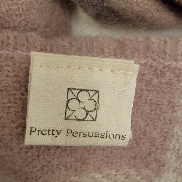 Pretty Persuasions Pale Pink Blue Super Soft Plaid Scarf Wrap Fringe - Picture 4 of 5